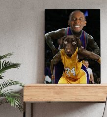 Evcil Dostlara Özel Basketbol Oyuncusu Tasarımlı Portre Kanvas Tablo 30x50cm-1