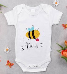 BK Kids Kişiye Özel Fotoğraflı Bebek Yastık ve Bebek Body Zıbın Hediye Seti - Model 28