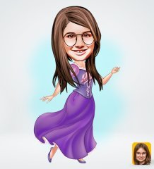 Kişiye Özel Kız Çocuk Prenses Tasarımlı Dijital Karikatür-3