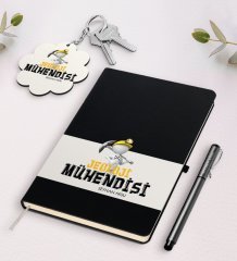 Kişiye Özel Jeoloji Mühendisi Siyah Defter Kalem Ve Anahtarlık Hediye Seti-1