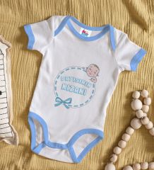 BK Kids Dayısının Kızanı Tasarımlı Mavi Bebek Body Zıbın-1