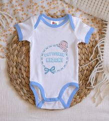 BK Kids Dayısının Kızanı Tasarımlı Mavi Bebek Body Zıbın-1