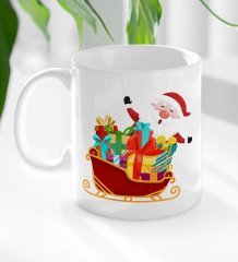 BK Gift Noel Baba Tasarımlı Beyaz Kupa Bardak-8