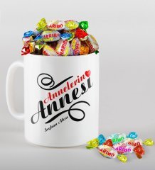 Kişiye Özel Annelerin Annesi Tasarımlı Beyaz Kupa ve Haribo Şeker Hediye Seti-1