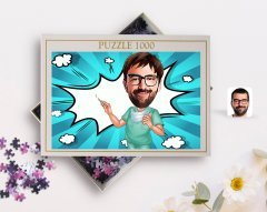 Kişiye Özel Erkek Cerrah Karikatürlü 1000 Parça Profesyonel Puzzle-1