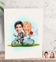 Kişiye Özel Evleniyoruz Karikatürlü Dekoratif Mini Kanvas Tablo 15x20cm-3