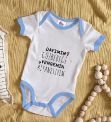 BK Kids Dayımın Gözbebeği Tasarımlı Mavi Bebek Body Zıbın-1