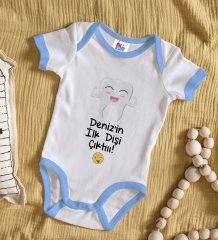 BK Kids Kişiye Özel Mavi Bebek Body Zıbın - Model 92