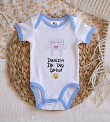 BK Kids Kişiye Özel Mavi Bebek Body Zıbın - Model 92