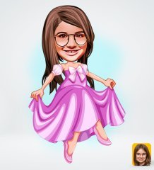 Kişiye Özel Kız Çocuk Prenses Tasarımlı Dijital Karikatür-1