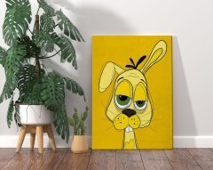 BK Home Drunken Rabbit Yellow Tasarımlı Kanvas Tablo 70x100cm-1