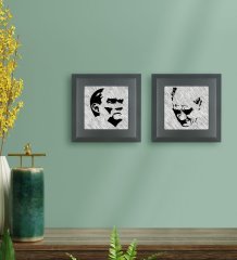 BK Gift 2’li Atatürk Tasarımlı Ahşap Çerçeveli Taş Duvar Dekoru-47