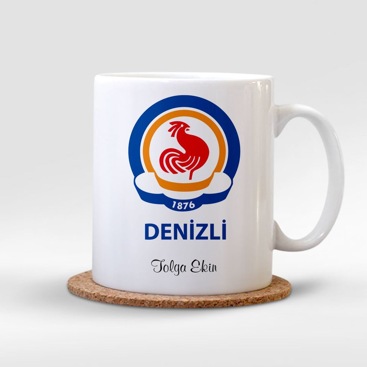 Kişiye Özel Denizli Beyaz Kupa Bardak - 001