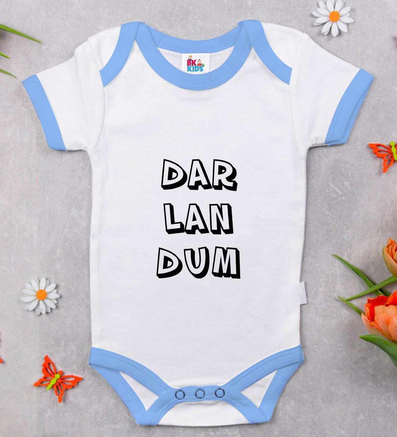 BK Kids Darlandum Tasarımlı Mavi Bebek Body Zıbın-2