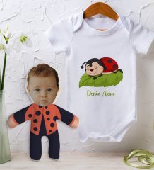 BK Kids Kişiye Özel Fotoğraflı Bebek Yastık ve Bebek Body Zıbın Hediye Seti - Model 24
