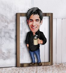 BK Gift Kişiye Özel Erkek Karikatürlü 3D Ahşap Tablo-1