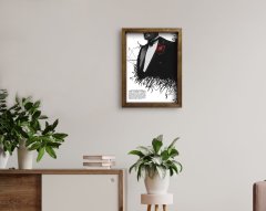 BK Home Godfather Baba Tasarımlı Doğal Masif Ahşap Çerçeveli Tablo 45x65cm-21