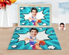 Kişiye Özel Erkek Basketbolcu Karikatürlü 1000 Parça Profesyonel Puzzle-2