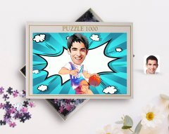 Kişiye Özel Erkek Basketbolcu Karikatürlü 1000 Parça Profesyonel Puzzle-2