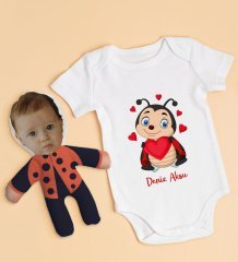 BK Kids Kişiye Özel Fotoğraflı Bebek Yastık ve Bebek Body Zıbın Hediye Seti - Model 23