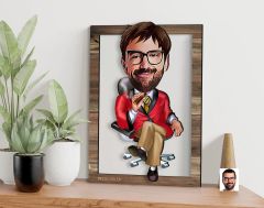 BK Gift Kişiye Özel Patron Karikatürlü 3D Ahşap Tablo, Sevgiliye Hediye, Arkadaşa Hediye, Yıl Dönümü Hediyesi, Doğum Günü Hediyesi-3