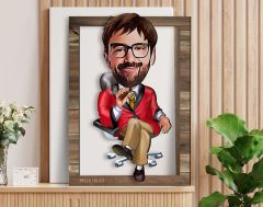 BK Gift Kişiye Özel Patron Karikatürlü 3D Ahşap Tablo, Sevgiliye Hediye, Arkadaşa Hediye, Yıl Dönümü Hediyesi, Doğum Günü Hediyesi-3