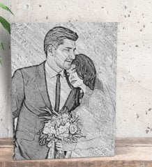 Kişiye Özel Karakalem Dekoratif Mini Kanvas Tablo 15x20cm-1