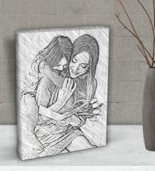 Kişiye Özel Karakalem Dekoratif Mini Kanvas Tablo 15x20cm-1