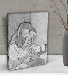 Kişiye Özel Karakalem Dekoratif Mini Kanvas Tablo 15x20cm-1