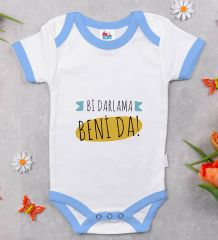 BK Kids Darlama Beni Tasarımlı Mavi Bebek Body Zıbın-1