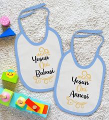 BK Kids Yesun Oni Annesi ve Babasi Tasarımlı 2’li Mavi Mama Önlüğü-1