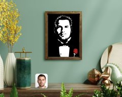 Kişiye Özel Godfather Baba Tasarımlı Doğal Masif Ahşap Çerçeveli Tablo 45x65cm-20