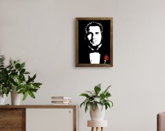 Kişiye Özel Godfather Baba Tasarımlı Doğal Masif Ahşap Çerçeveli Tablo 45x65cm-20