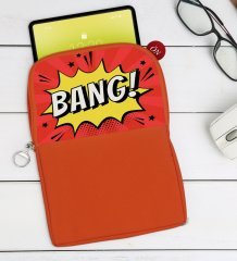 BK Gift Pop Art Tasarımlı Taşınabilir Koruyucu Tablet Kılıfı & Organizer Çanta - Turuncu-13