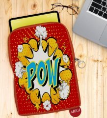BK Gift Pop Art Tasarımlı Taşınabilir Koruyucu Tablet Kılıfı & Organizer Çanta - Turuncu-13
