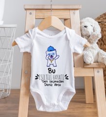 BK Kids Kişiye Özel Fotoğraflı Bebek Yastık ve Bebek Body Zıbın Hediye Seti - Model 21