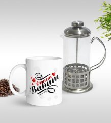 Kişiye Özel Canım Babam Tasarımlı Kupa & French Press Seti-7