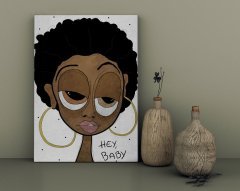 BK Home The Lazy People Collection Foxy Lady Tasarımlı Kanvas Tablo 30x50cm-1