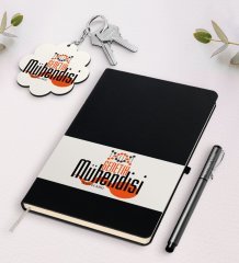Kişiye Özel Genetik Mühendisi Siyah Defter Kalem Ve Anahtarlık Hediye Seti