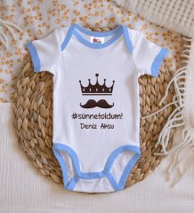 BK Kids Kişiye Özel Mavi Bebek Body Zıbın - Model 83