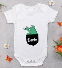 BK Kids Kişiye Özel Fotoğraflı Bebek Yastık ve Bebek Body Zıbın Hediye Seti - Model 20