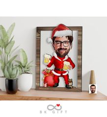 BK Gift Kişiye Özel Yeni Yıl Karikatürlü 3D Ahşap Tablo-5