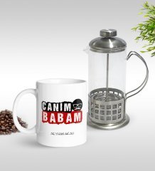 Kişiye Özel Canım Babam Tasarımlı Kupa & French Press Seti-6