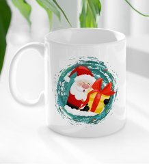 BK Gift Noel Baba Tasarımlı Beyaz Kupa Bardak-1