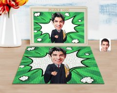 Kişiye Özel Erkek Avukat Karikatürlü 1000 Parça Profesyonel Puzzle-1
