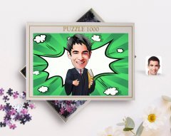 Kişiye Özel Erkek Avukat Karikatürlü 1000 Parça Profesyonel Puzzle-1