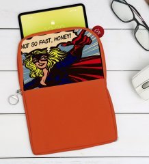 BK Gift Pop Art Tasarımlı Taşınabilir Koruyucu Tablet Kılıfı & Organizer Çanta - Turuncu-11