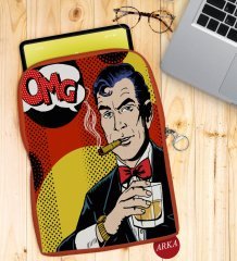 BK Gift Pop Art Tasarımlı Taşınabilir Koruyucu Tablet Kılıfı & Organizer Çanta - Turuncu-11