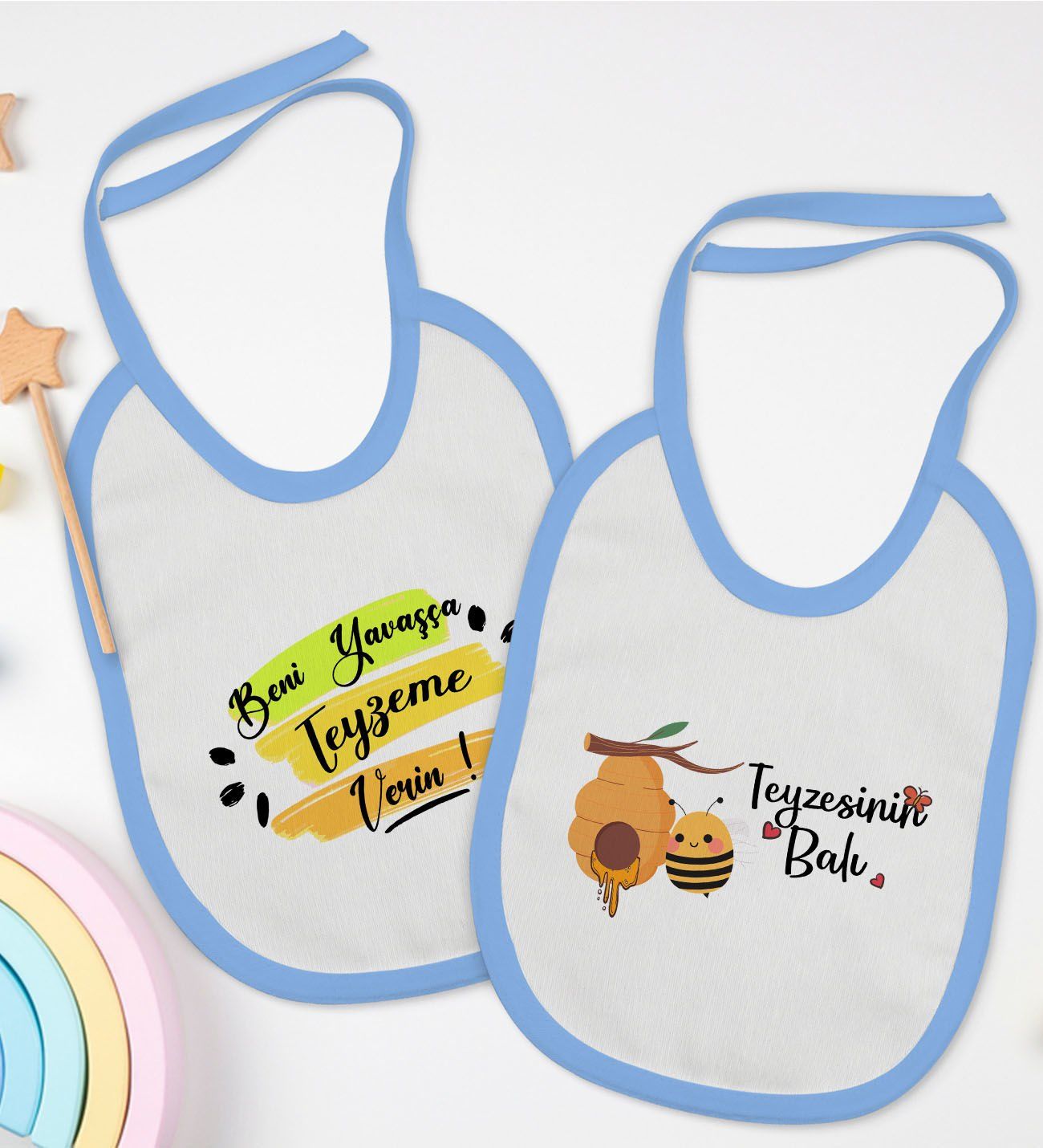 BK Kids Teyze Tasarımlı 2’li Mavi Mama Önlüğü-2