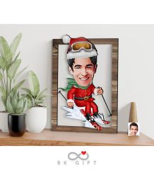 BK Gift Kişiye Özel Yeni Yıl Karikatürlü 3D Ahşap Tablo-4